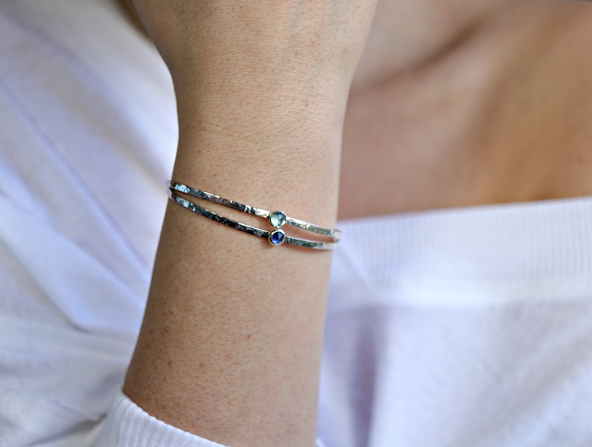 Moonstone Hammered Gold Cuff Bracelet, Gold Filled Celestial Bracelet