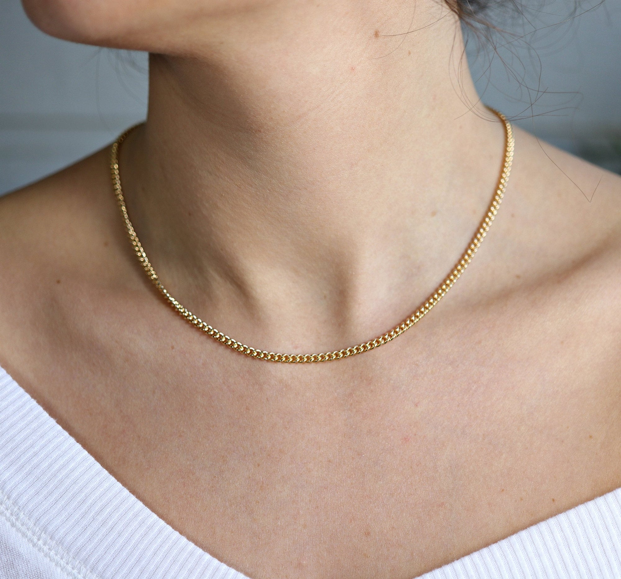 Gold Chain Necklace, Gold Layering Necklace