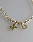 Dainty Initial Bracelet, Gold Letter Bracelet, Layering Bracelet, Personalized Gold Chain Bracelet, Gold Filled Link Chain Bracelet