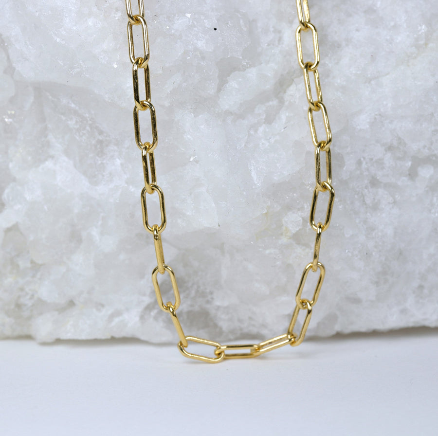 Gold Filled Paper Clip Chain Necklace