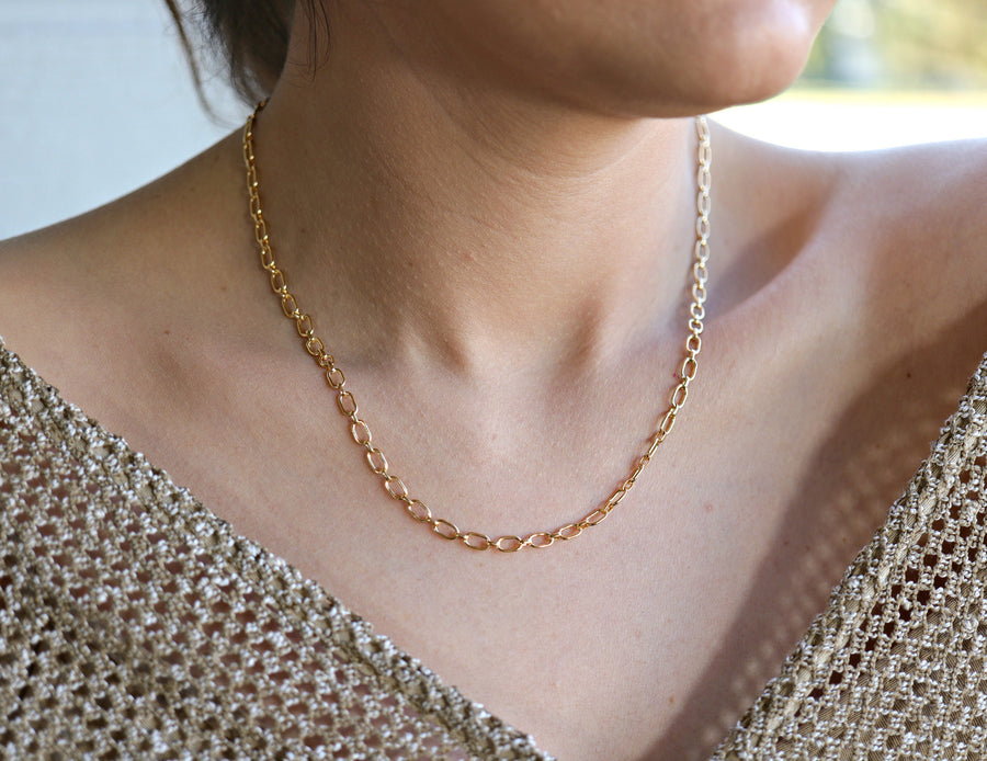 Thick Gold Chain Necklace, Gold Layering Necklace, Bold Chain Necklace