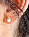 Gold Filled Hammered Disc Stud Earrings