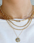 Elongated Thick Rectangle Chain Necklace