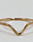 Gold Filled Chevron Ring, Curved Band Ring