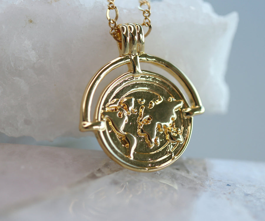 World Map Necklace