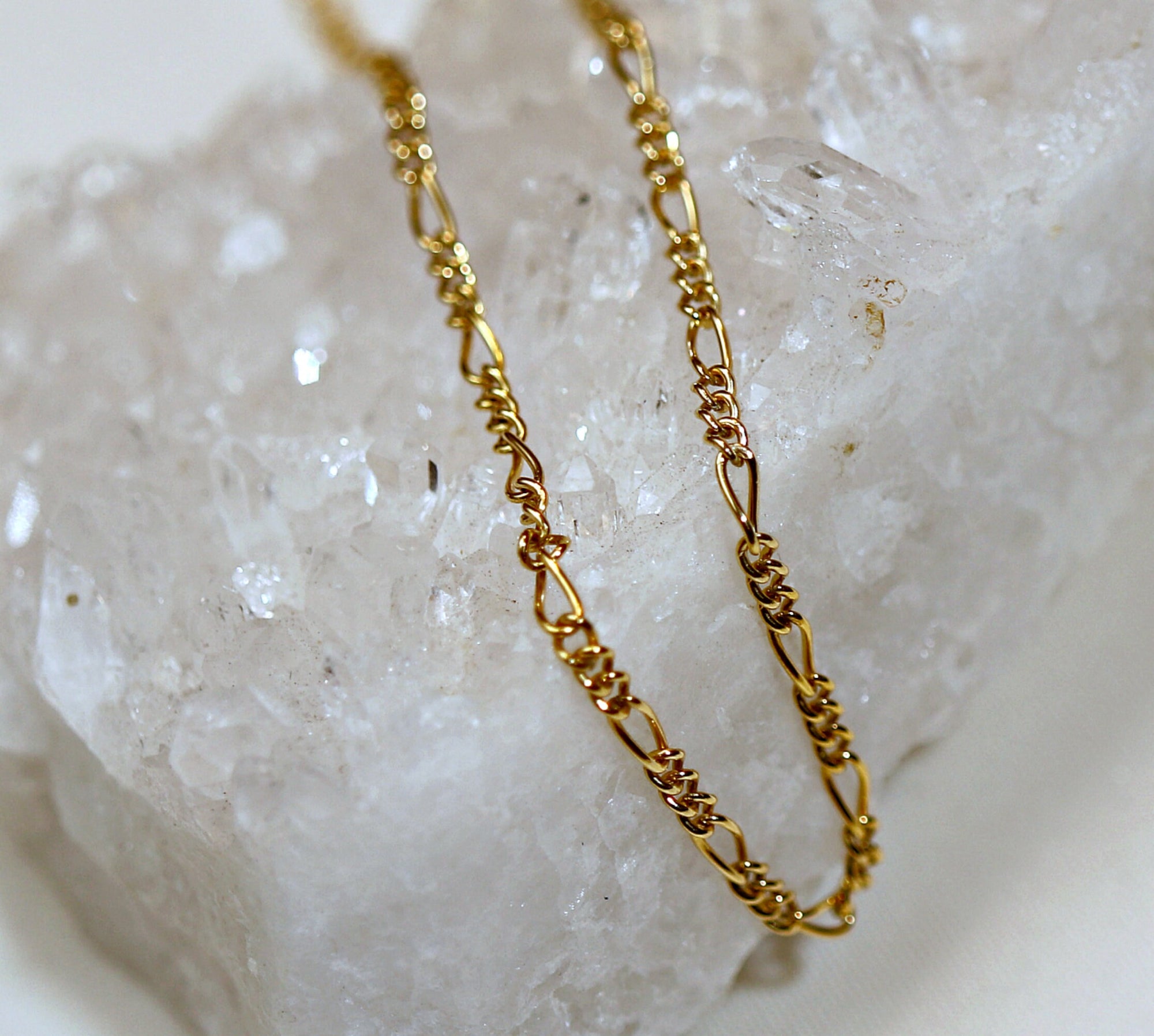 Gold Dainty Figaro Chain Choker Necklace