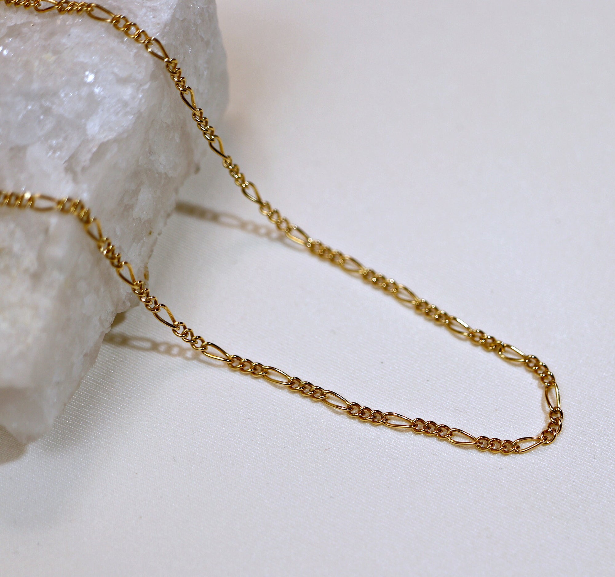 Gold Dainty Figaro Chain Choker Necklace