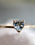 Heart Cut Aquamarine Ring 14k Gold