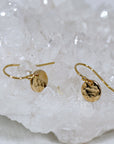 Hammered Gold Disc Dangle Earrings