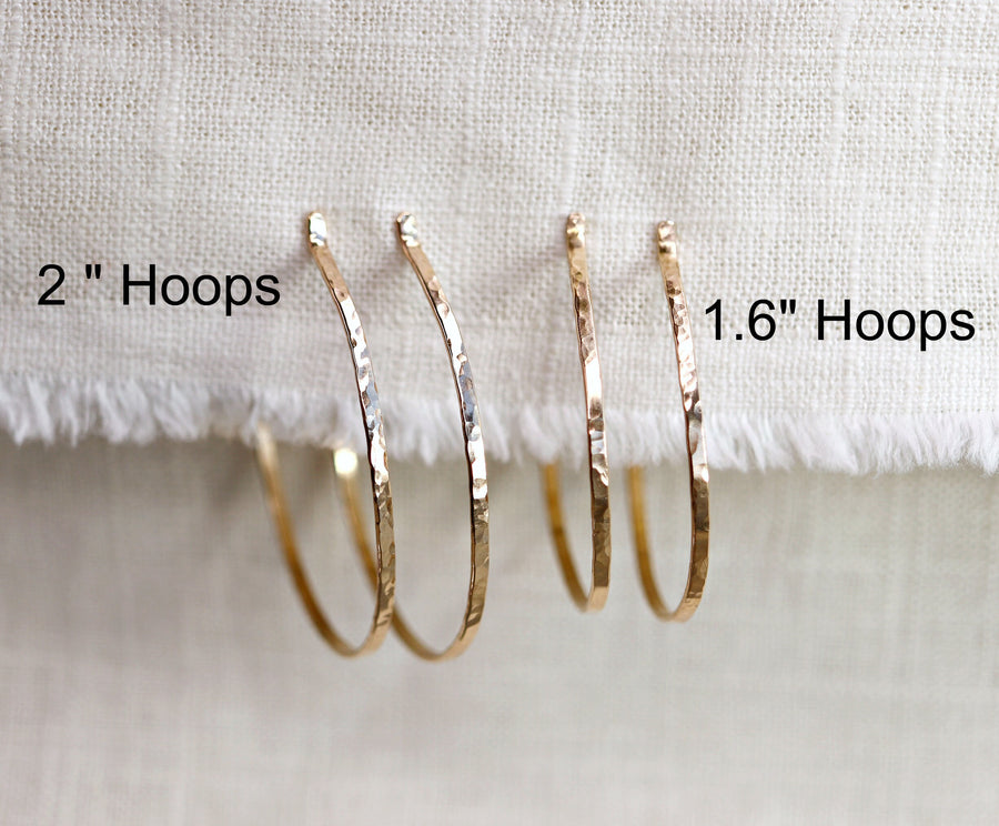 2 Inch Gold Hoop Earrings, Lightweight Gold Hoops