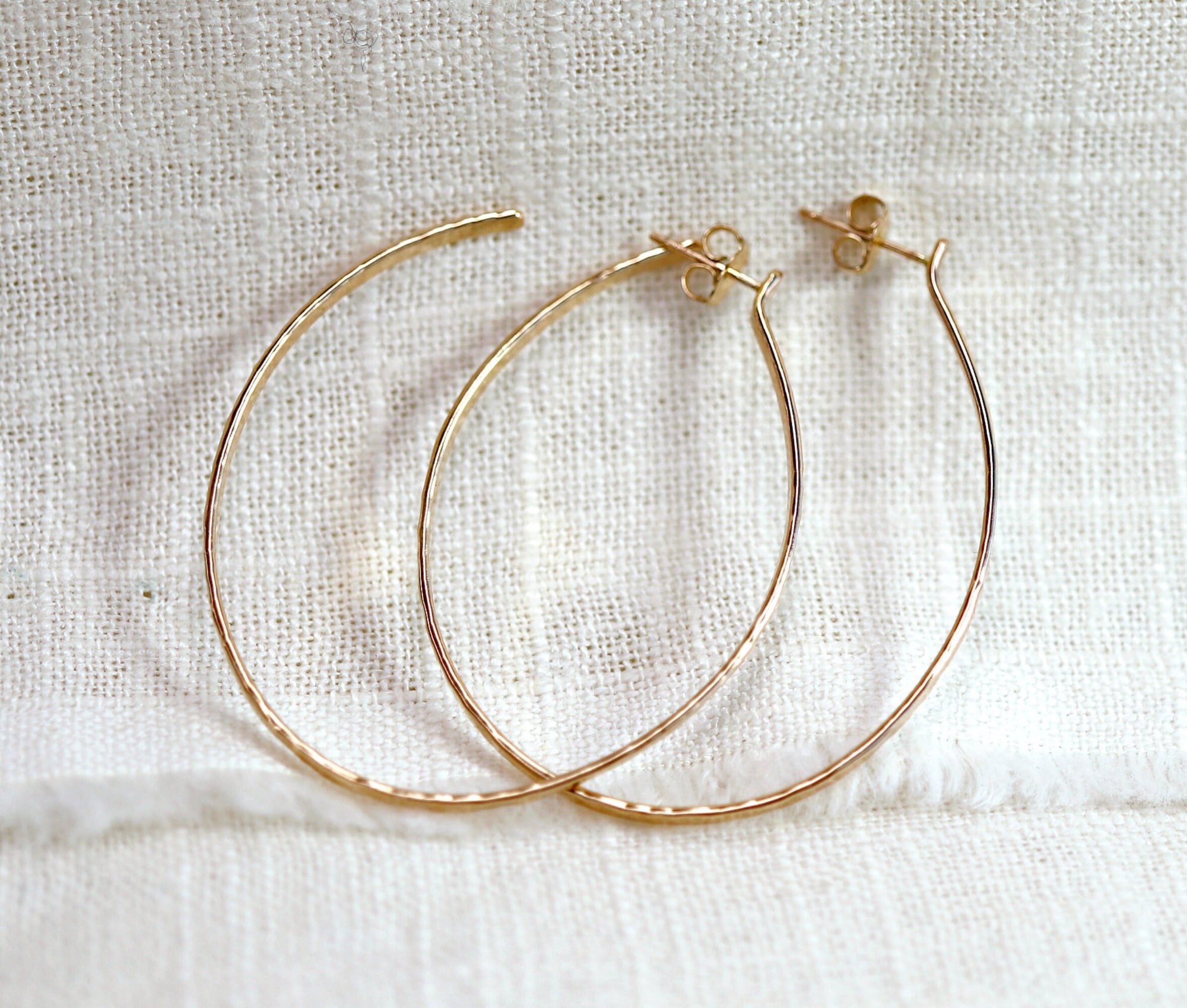 2 Inch Gold Hoop Earrings, Lightweight Gold Hoops