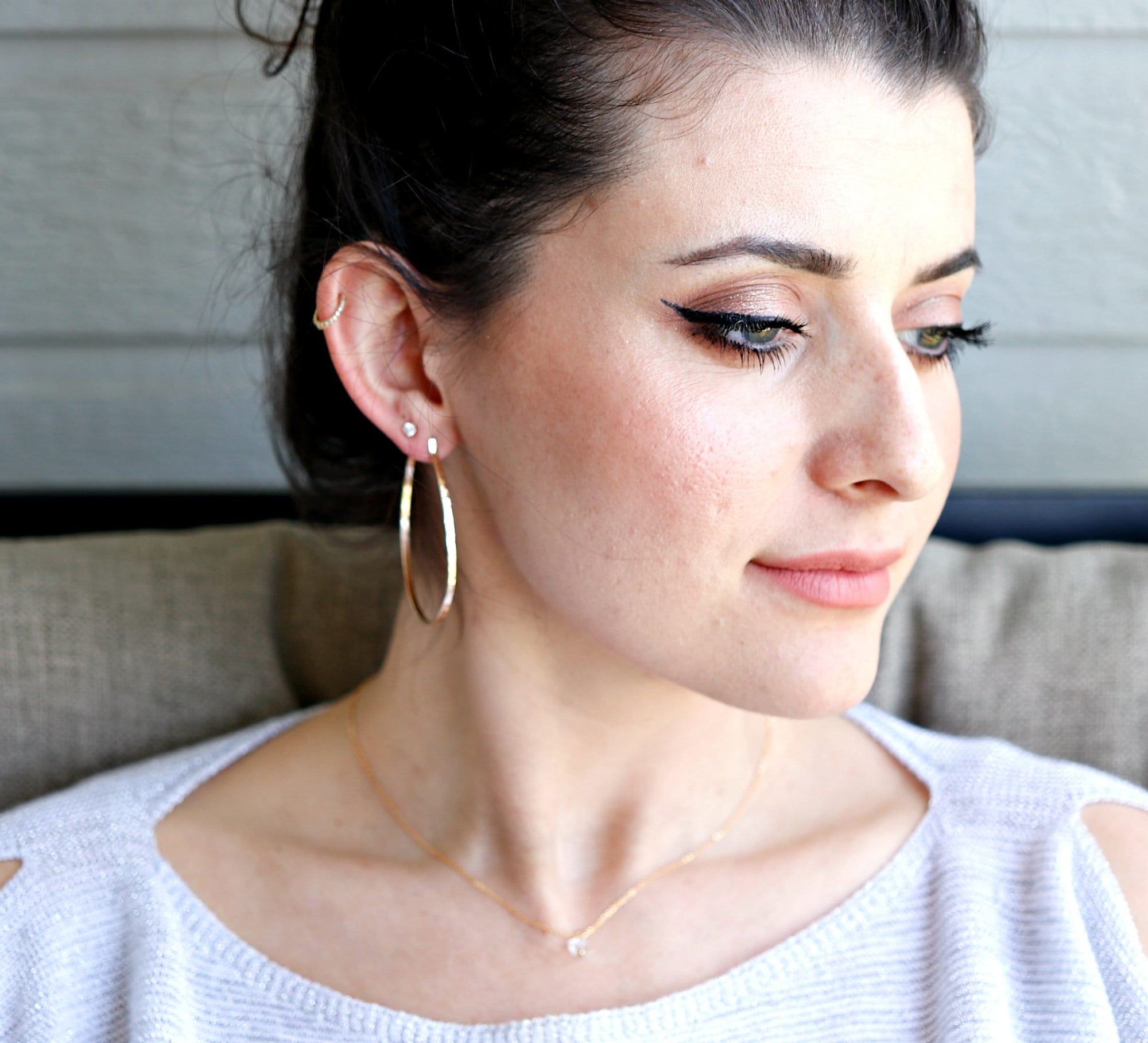 2 Inch Gold Hoop Earrings, Lightweight Gold Hoops