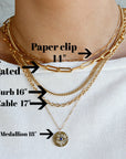 Gold Filled Paper Clip Chain Necklace
