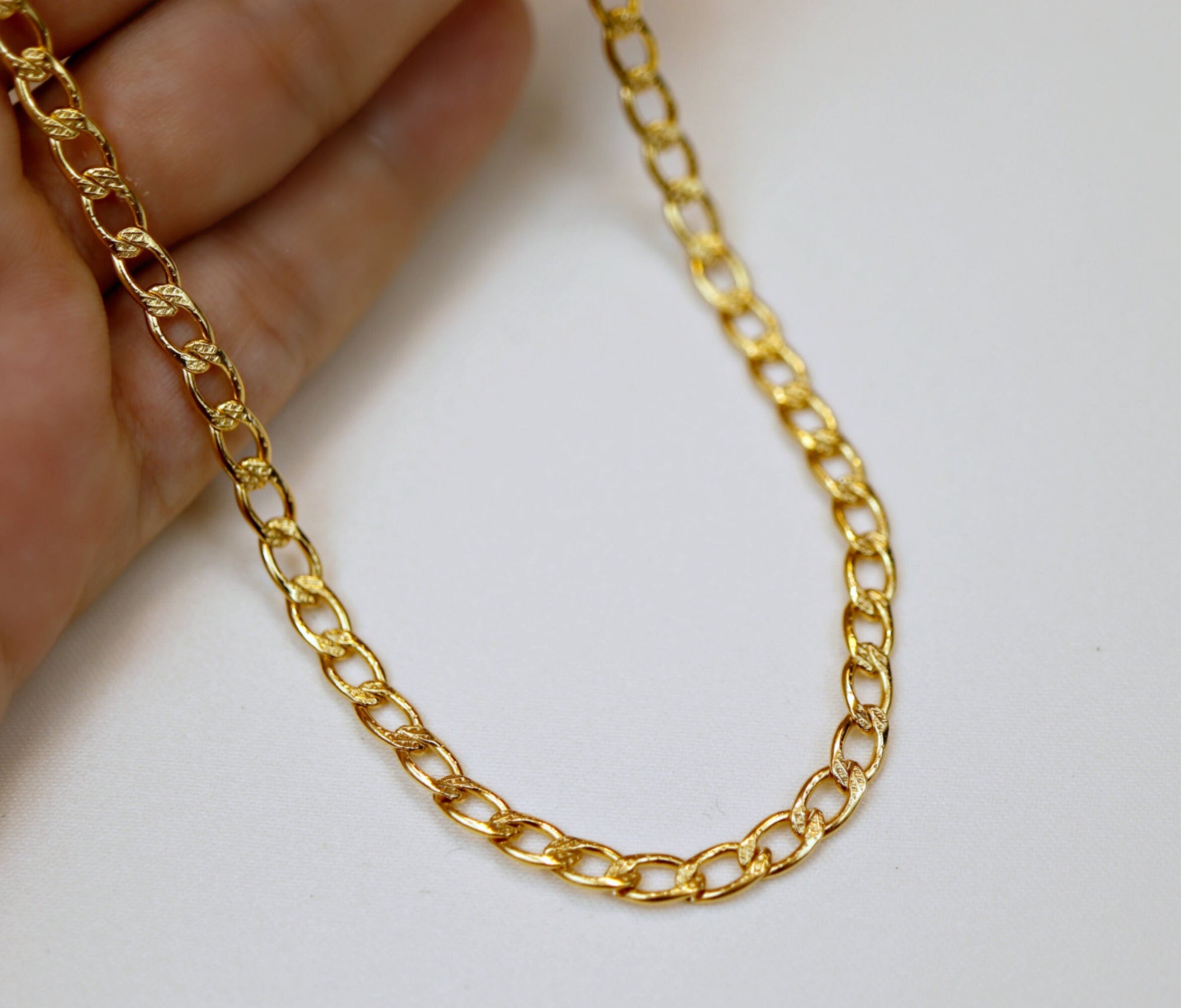Curb Gold Chain Necklace, Gold Layering Necklace
