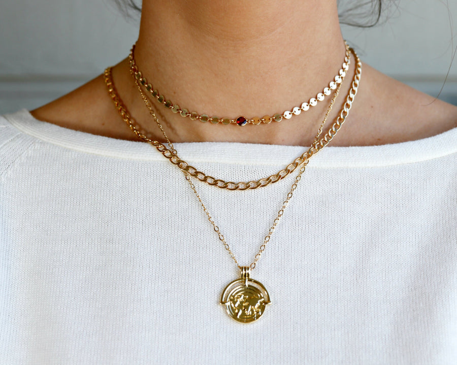 Curb Gold Chain Necklace, Gold Layering Necklace