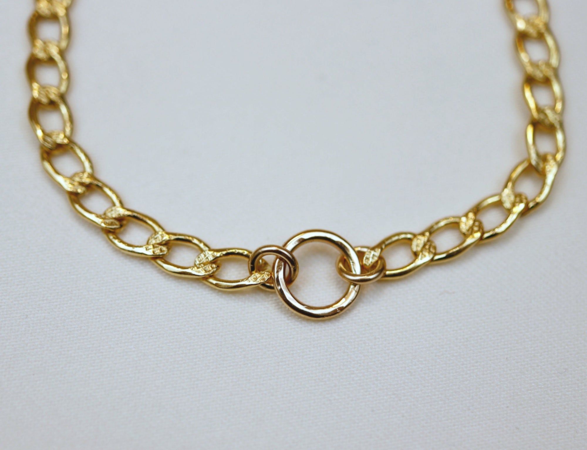 Thick Gold Filled Curb Chain Karma Open Circle Necklace