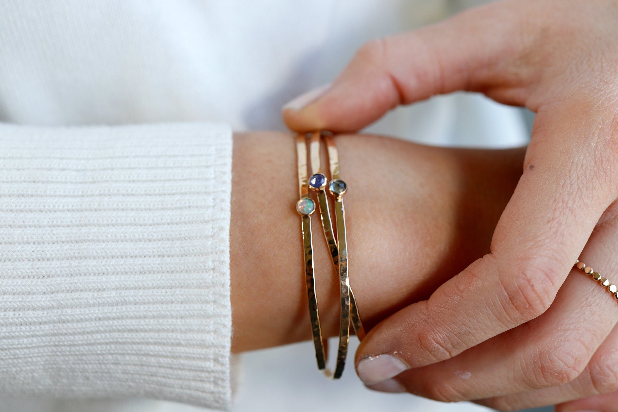 Birthstone Gems Cuff Bracelets