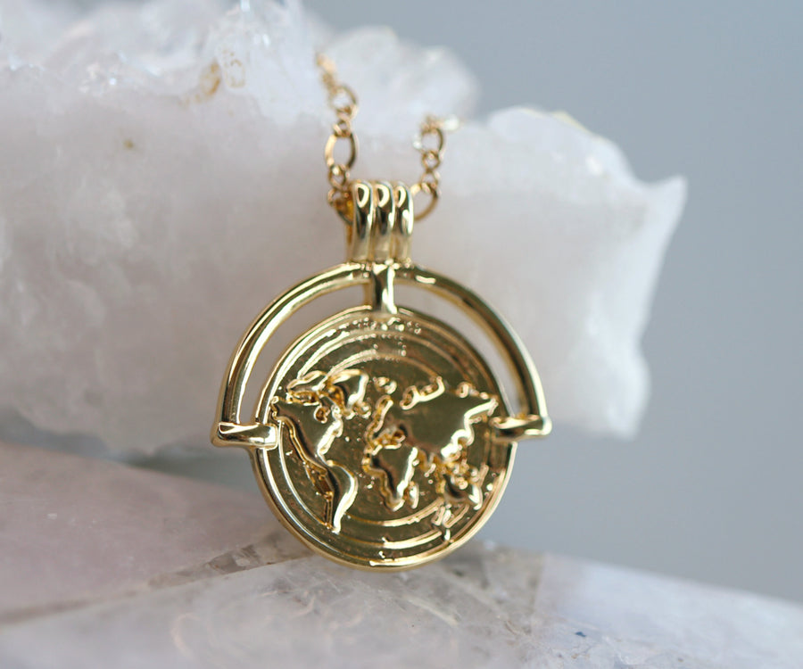 World Map Necklace