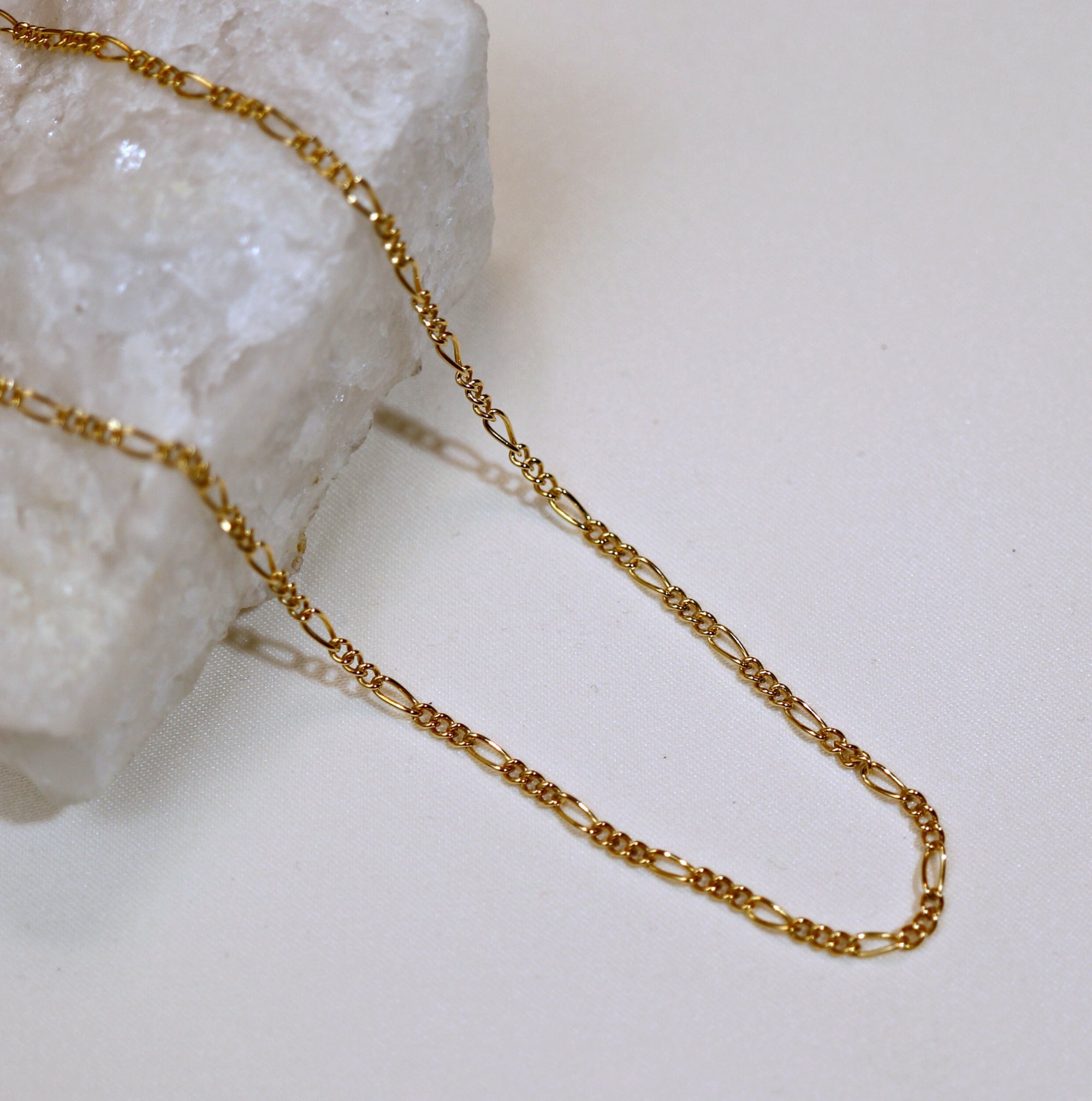 Gold Dainty Figaro Chain Choker Necklace