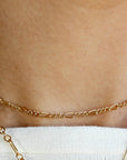 Gold Dainty Figaro Chain Choker Necklace