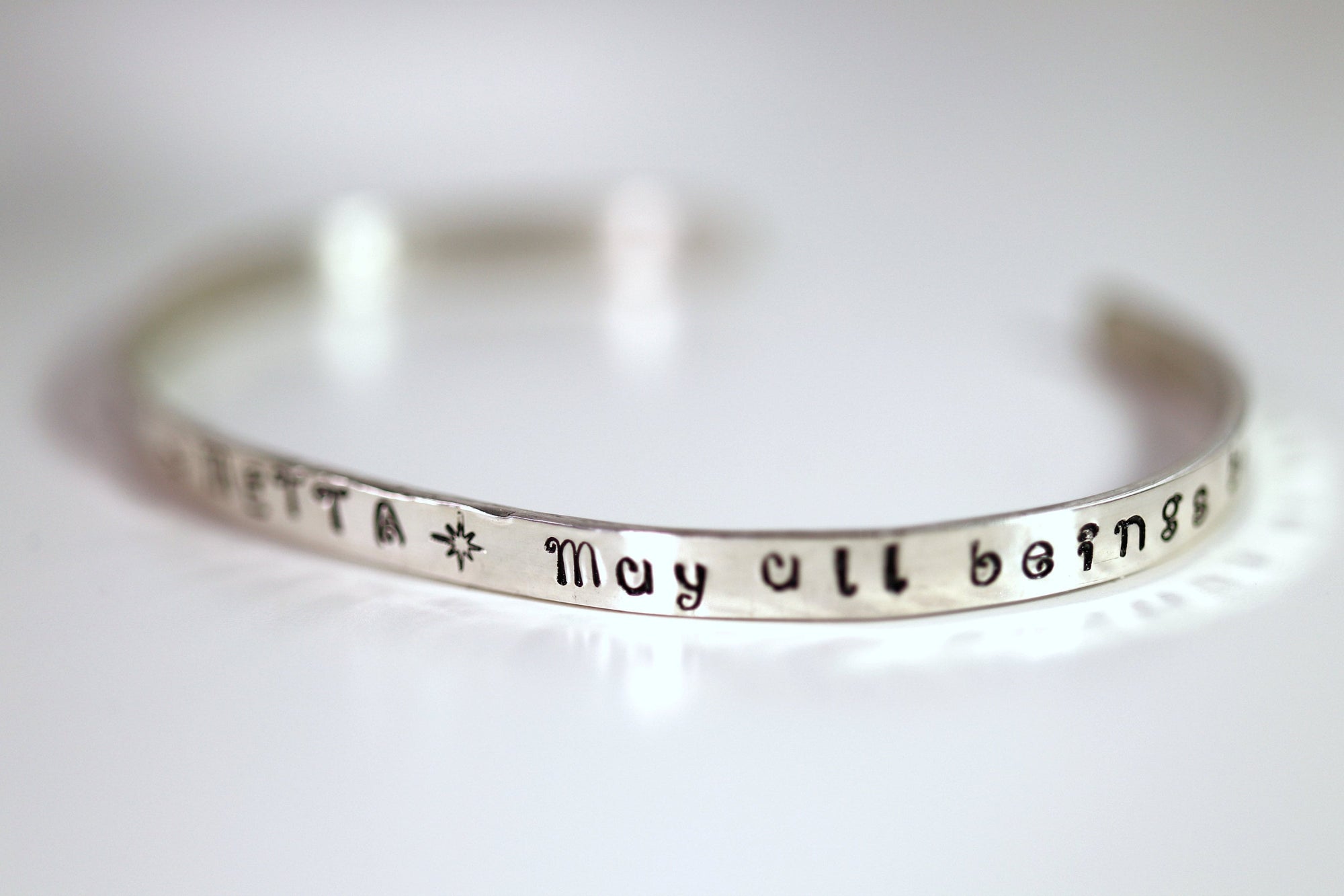 METTA Prayer Cuff Bracelet, Meaningful Jewelry