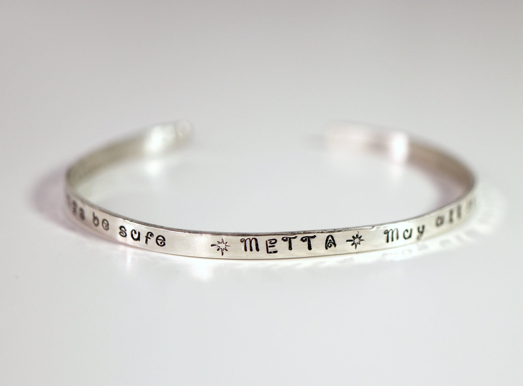 METTA Prayer Cuff Bracelet, Meaningful Jewelry