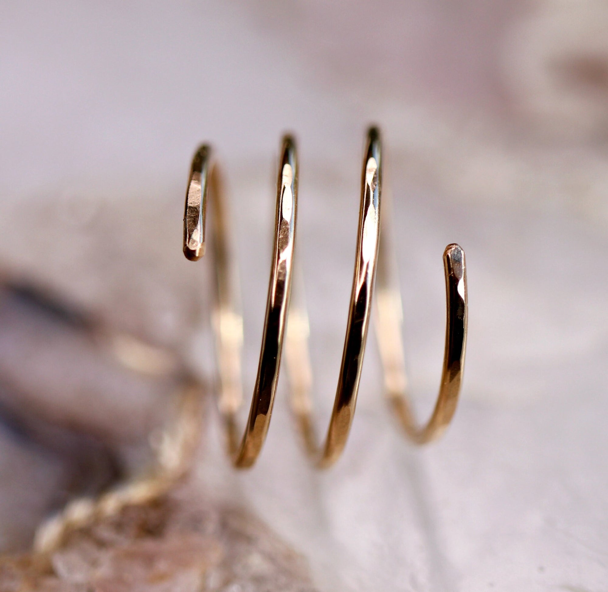 Gold Spiral Ring, in Yellow Gold, Rose Gold or Sterling silver