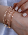 Rose Gold Hammered Open Cuff Bracelet