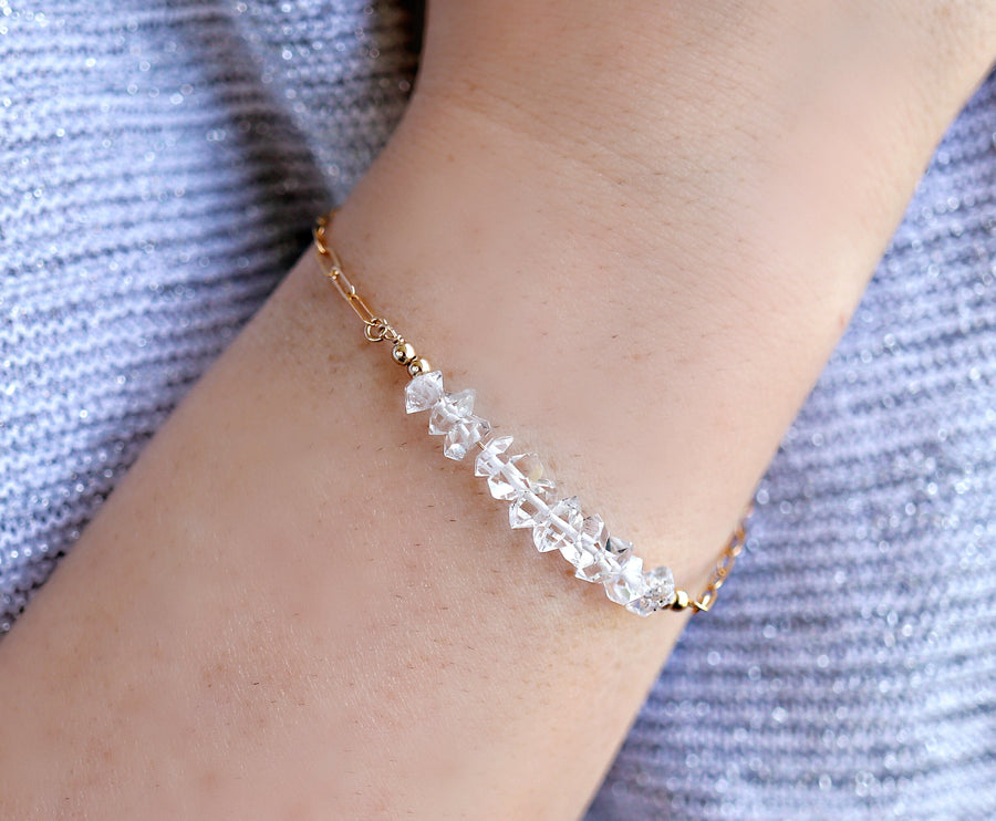 Herkimer Diamond Bracelet .925 Silver for Amplification and Purificati –  Enchanting Earth