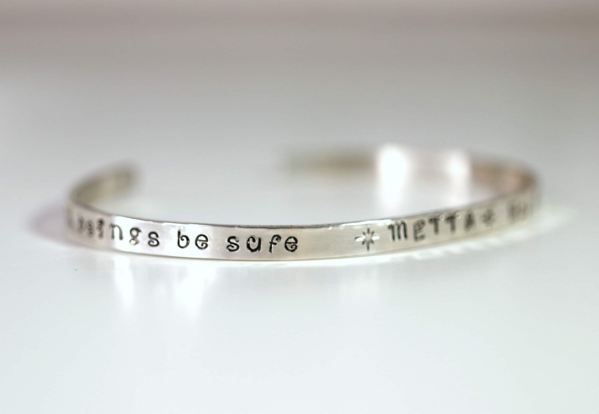 METTA Prayer Cuff Bracelet, Meaningful Jewelry