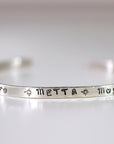 METTA Prayer Cuff Bracelet, Meaningful Jewelry