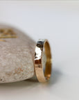 Hammered Gold Filled Ring, 3mm or 4mm Wide Band