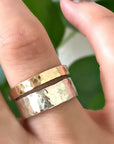 6mm Large Hammered Sterling Silver Band