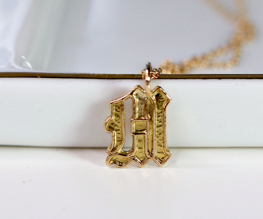 The Old English Letter Necklace | West Angel Jewelry