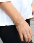 Criss Cross Cuff Bracelet, Multi Layered Open Bangle Bracelet