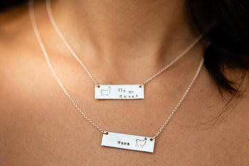 Llama Bar Necklace, Sterling Silver Personalized Necklace, Mama Llama Necklace, Handmade Jewelry, Unique Graduation Gift