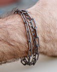 Boyfriend Chain Bracelet, Black Oxidized Silver Chain Bracelet For Men