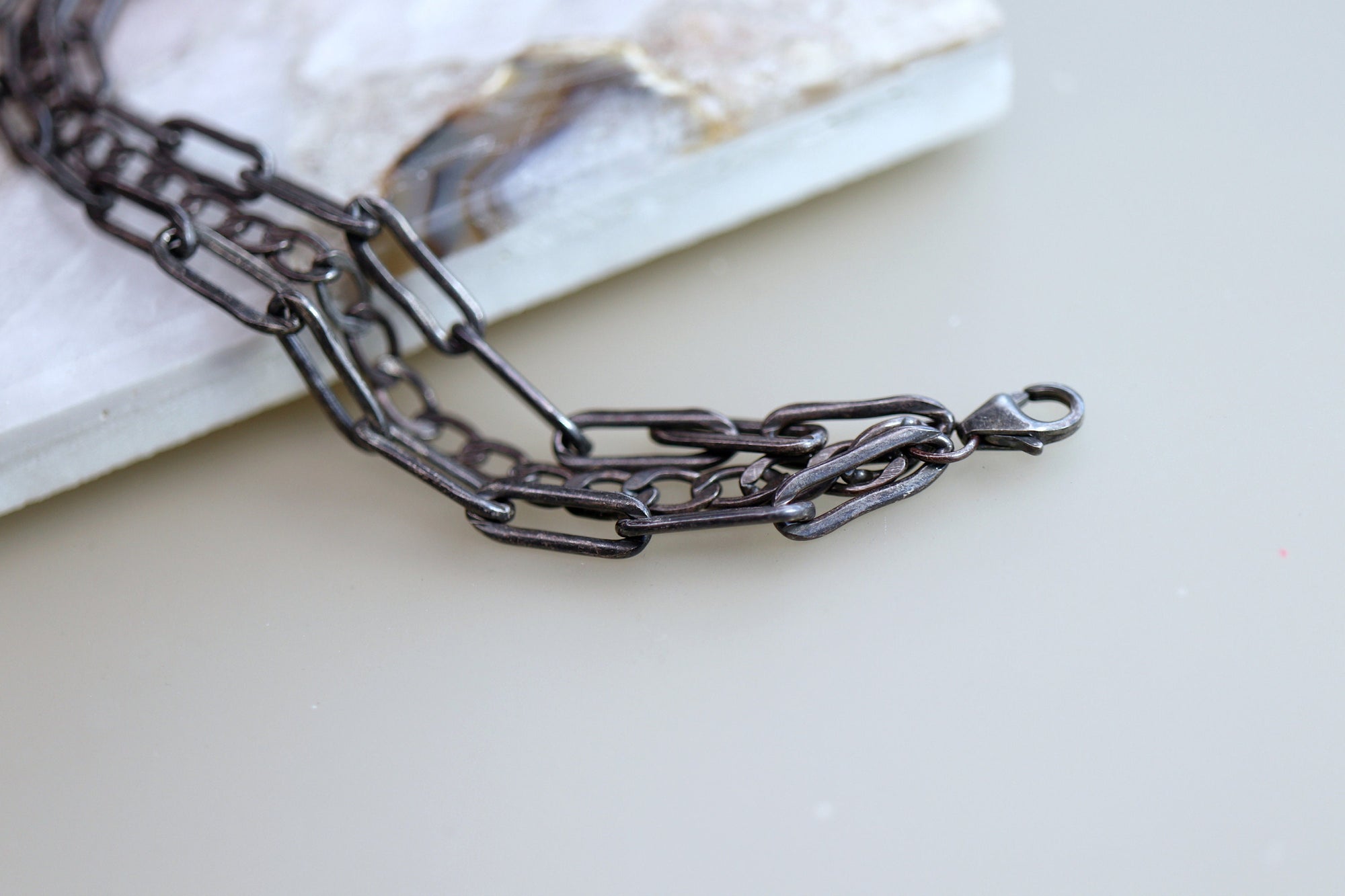 Boyfriend Chain Bracelet, Black Oxidized Silver Chain Bracelet For Men