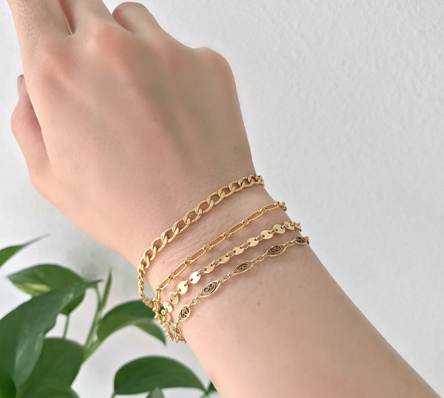 Gold Chunky Chain Stacking Bracelet