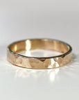 Hammered Gold Filled Ring, 3mm or 4mm Wide Band