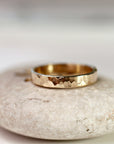 Hammered Gold Filled Ring, 3mm or 4mm Wide Band