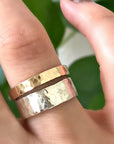 Hammered Gold Filled Ring, 3mm or 4mm Wide Band