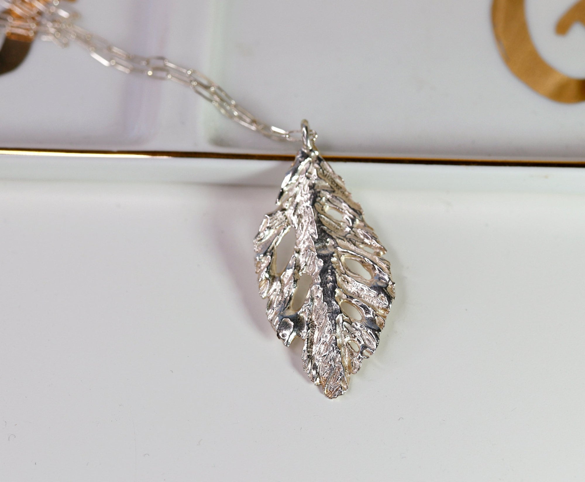 Sterling Silver Leaf Necklace