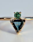 Trillion Cut Tourmaline Ring 14k Gold Birthstone Jewelry