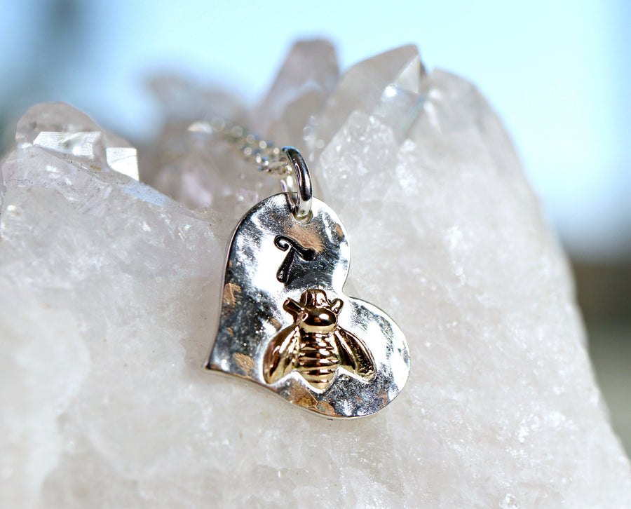 Honey Bee Necklace Mixed Metal Jewelry