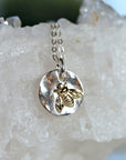 Bumble Bee Necklace Sterling Silver with Gold Filled Queen Bee