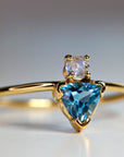 Trillion Cut Tourmaline Ring 14k Gold Birthstone Jewelry