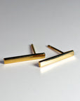 14k Solid Gold Bar Stud Earring