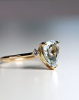 Pear Aquamarine Engagement Ring with Diamonds