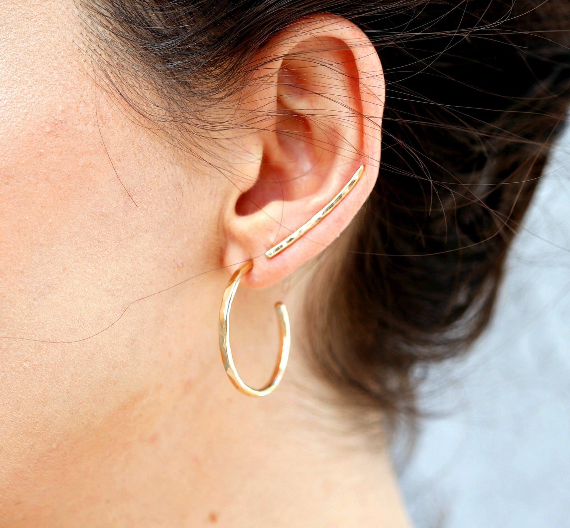 Thick Gold Hoop Earrings